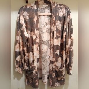 Maurices Brown and Cream Patterned Cardigan